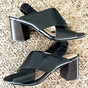 NWOT Cole Haan Anastasia City Sandal / Heel in Black Leather - Size 7